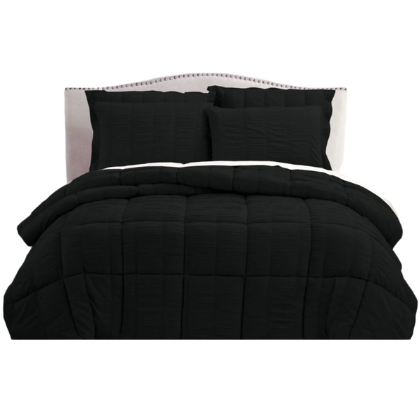 Comforter Sets Queen Hotel Living Seersucker Comforter Set Queen Black