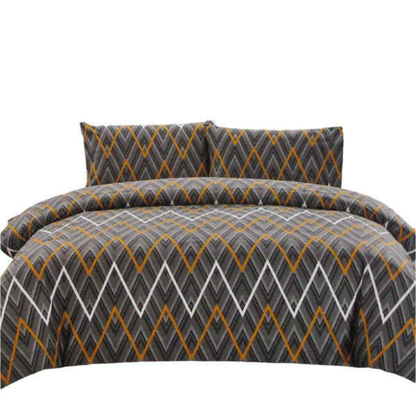 Quilt Covers Artex Hayden Orange Quilt Cover Set Geometric Pattern Reversible Printed Microfiber Polyester