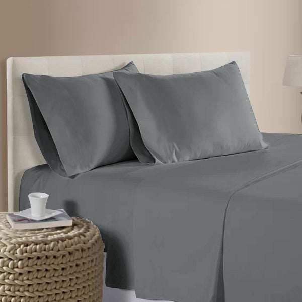 Sheets 400Tc Bamboo Cotton Sheet Set Pewter Queen