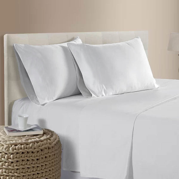 Sheets 400Tc Bamboo Cotton Sheet Set White Queen