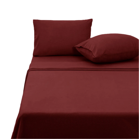 Sheets Polar Fleece Sheet Set Queen 36Cm Wall Burgundy