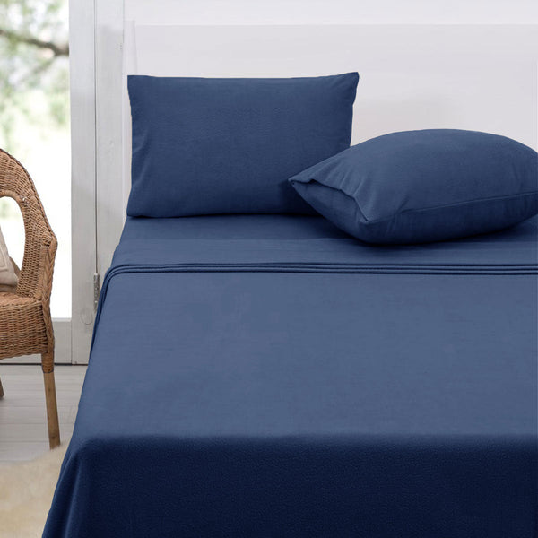 Sheets Polar Fleece Sheet Set Queen 36Cm Wall Midnight Blue