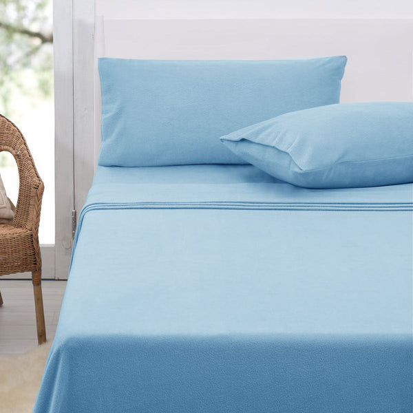 Sheets Polar Fleece Sheet Set King 36Cm Wall With Pillowcases Sky