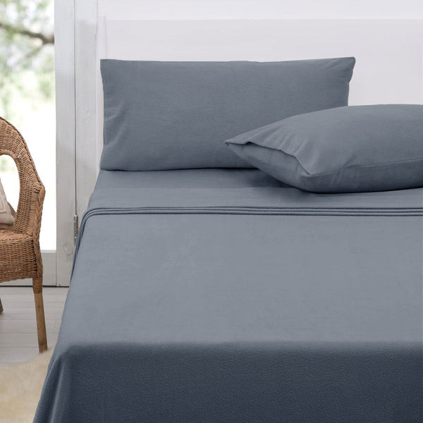 Sheets Polar Fleece Sheet Set King 36Cm Wall With Pillowcases Slate