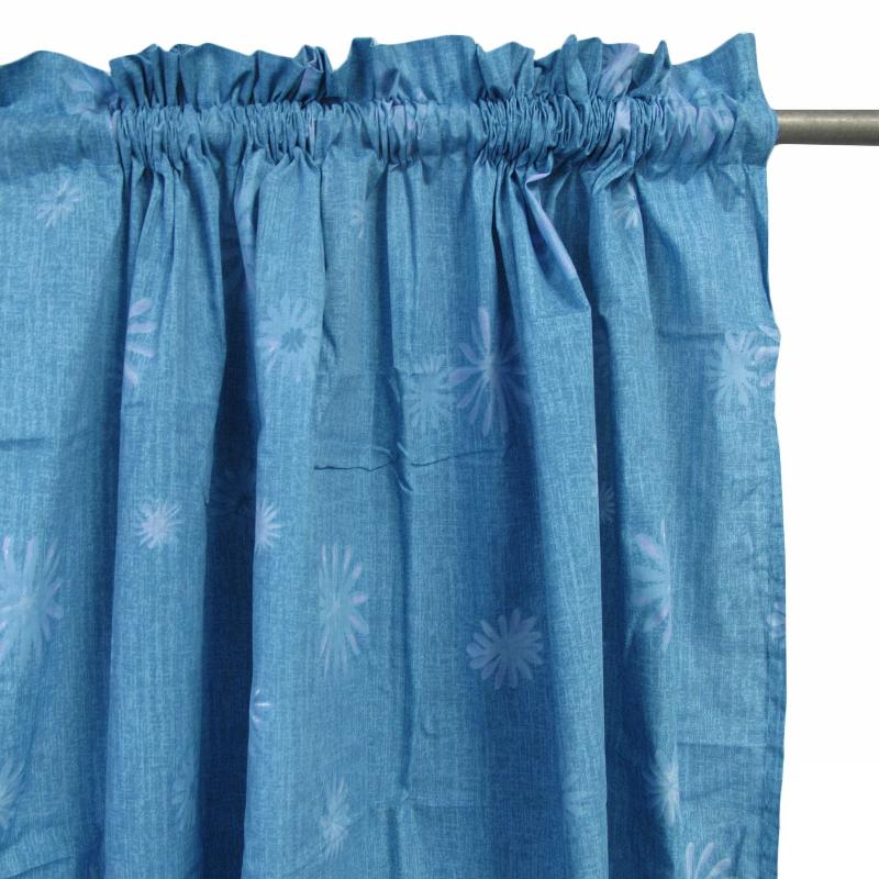 Curtains & Drapes Pair Of Polyester Cotton Rod Pocket Blue Daisy Curtains