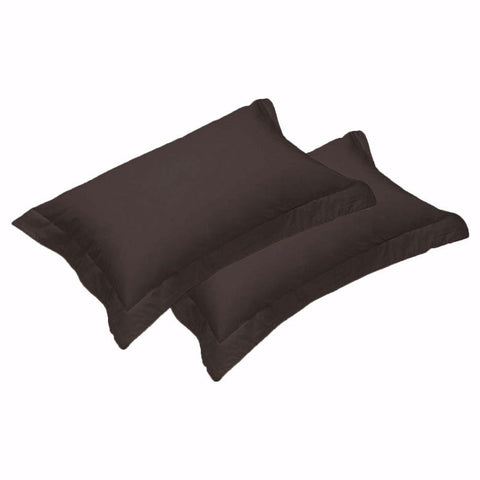 Pillow Cases 500Tc Pair Of Egyptian Cotton Tailored Pillowcases Chocolate