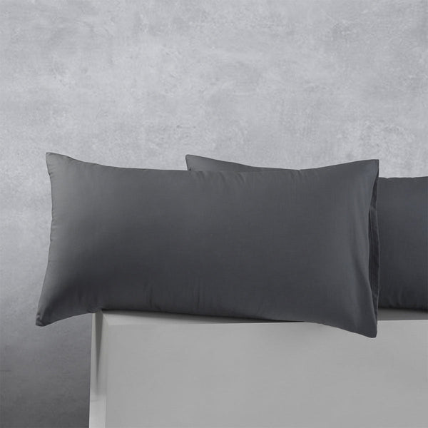 Pillow Cases Accessorize Pair Of Cotton Polyester King Pillowcases Charcoal