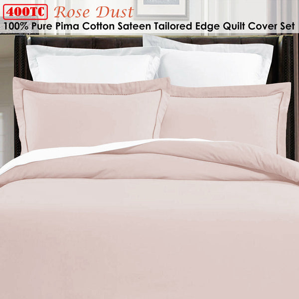 Quilt Covers Grand Aterlier Pima Cotton Rose Dust Quilt Cover Set King