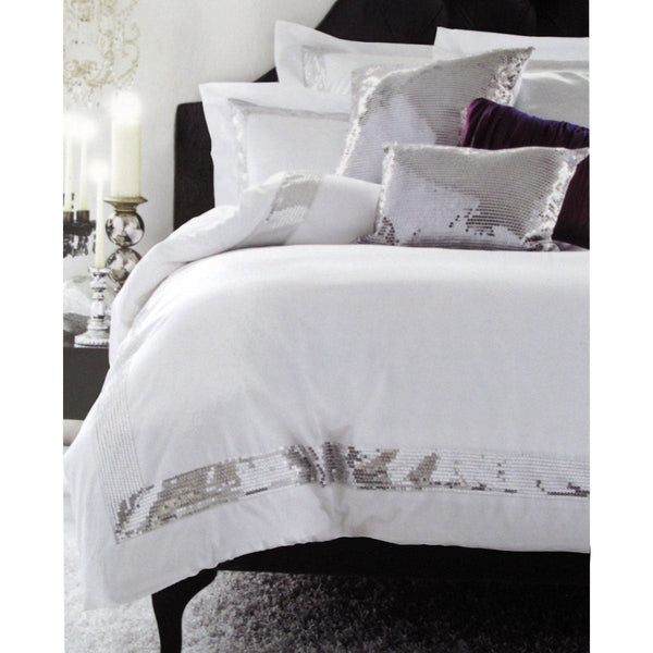 Single Bed Quilts Accessorize Sequins White Cotton Quilt Cover Set Single