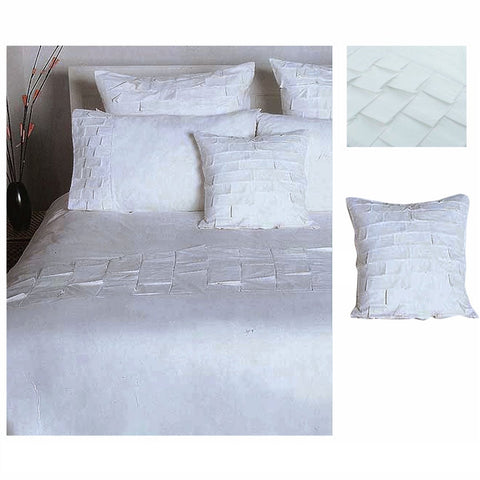 Quilt Covers Accessorize Pleats White Cotton Quilt Cover Set Double + 1 Free Bonus Cushion