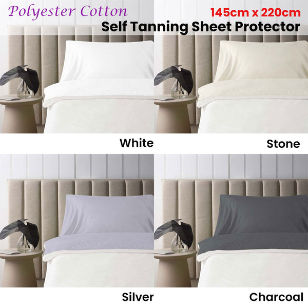 Sheets Accessorize Self Tanning Polyester Cotton Sheet Protector 145Cm X 220Cm Charcoal