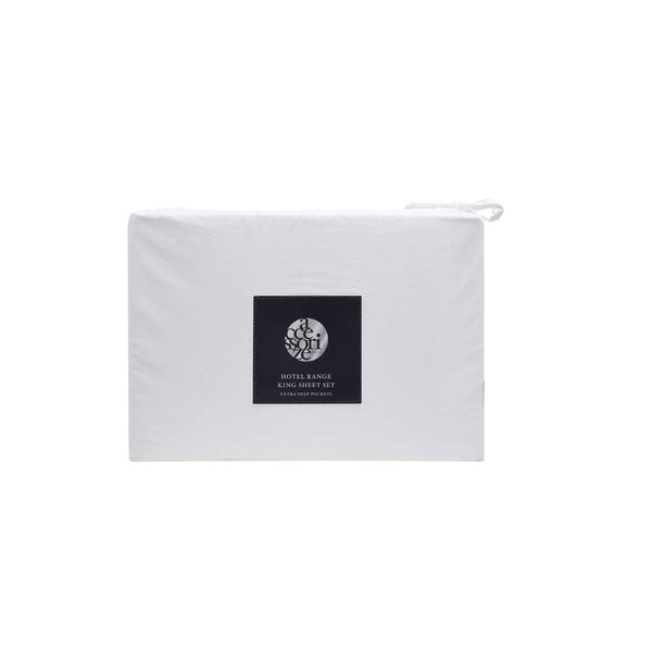 Sheets Accessorize White Piped Hotel Deluxe Cotton Sheet Set King