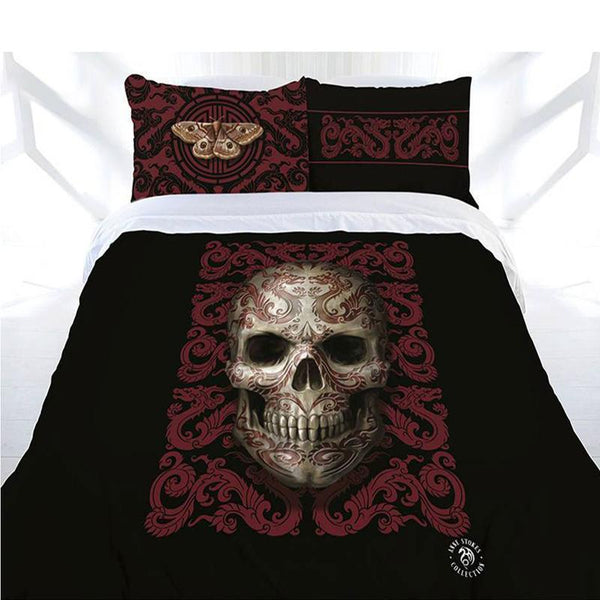 Quilt Covers Anne Stokes Oriental Skull Quilt Cover Set Single