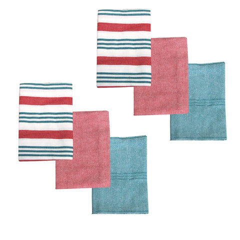 Tea Towels & Dishcloths Ladelle Brick Set Of 6 Cotton Kitchen Towels Red Design 8