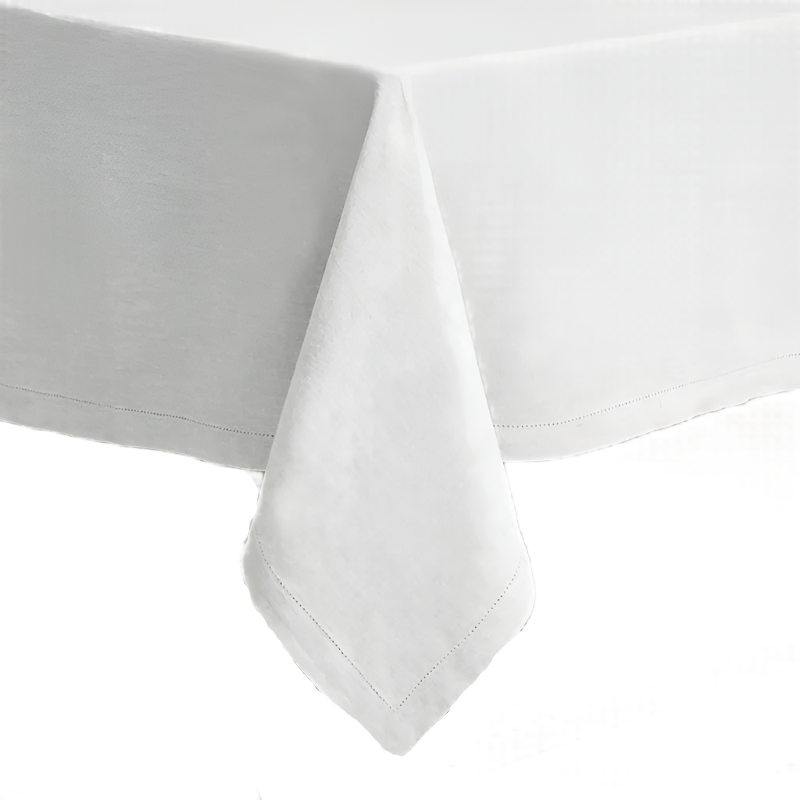 Table Cloths Rans Pure Cotton Hemstitch Tablecloth 150 X 300 Cm White