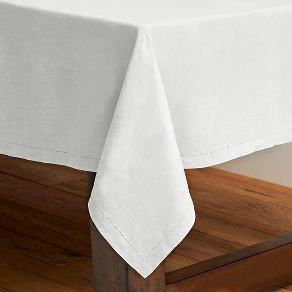 Table Cloths Rans Pure Cotton Hemstitch Tablecloth 150 X 300 Cm White