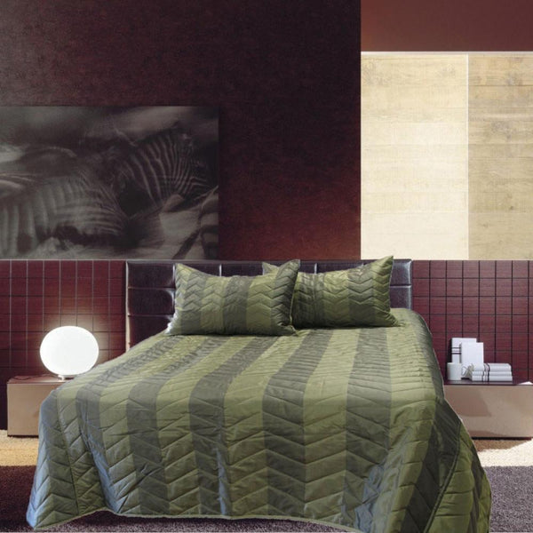 Queen Doonas Rapee Faux Silk Coverlet Set Zig Zag Sage Queen