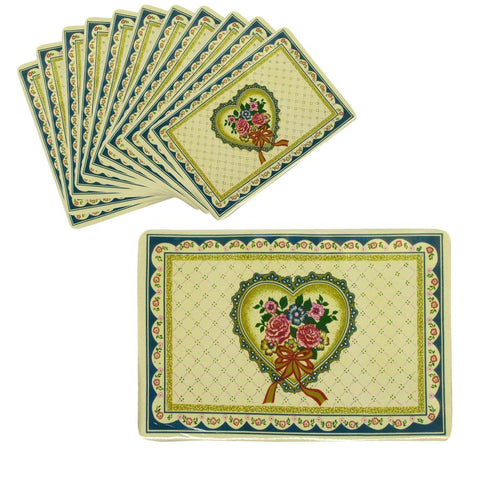 Placemats Set Of 12 Pvc Easy Care Valentine