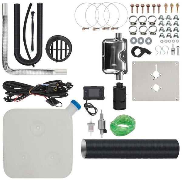 Air Conditioning Diesel Air Heater 12V 5Kw Lcd Display Tank Remote Control Thermostat Caravan Motorhome 10L