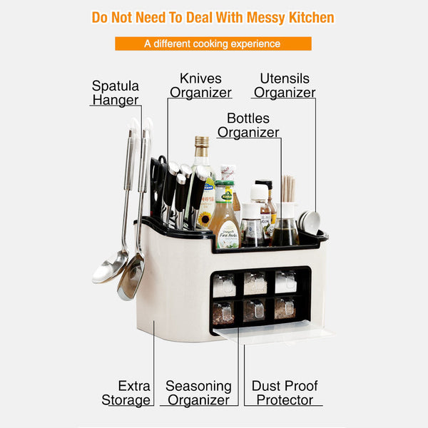 Racks & Holders Multifunction Kitchen Utensils Condiment Storage Rack Seasoning Box