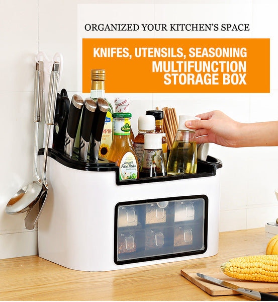 Racks & Holders Multifunction Kitchen Utensils Condiment Storage Rack Seasoning Box