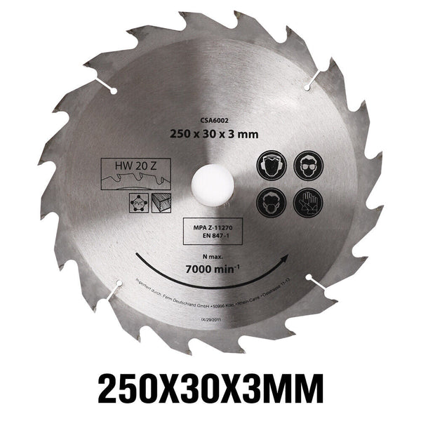 Circular Saw Blades 4X 250Mm Circular Saw Blade 20T Disc Wood Timber Cutting 30/20/16Mm