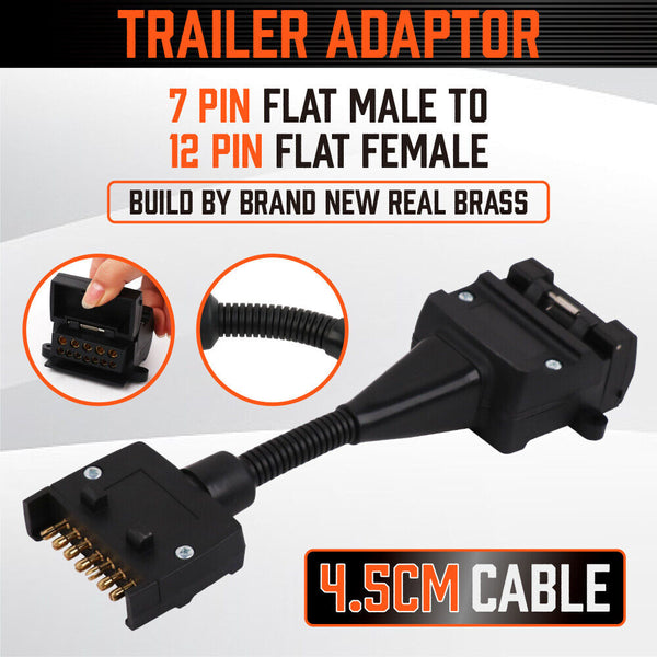 Trailer Parts Sedy 7 Pin Flat Plug To 12 Female Socket Adaptor Trailer Caravan Connector