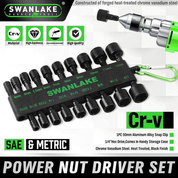 Drill Bits Swanlake 20Pcs Garden Tools Power Nut Driver Set Impact Drill Sae And Metric (Will Be No Tracking)