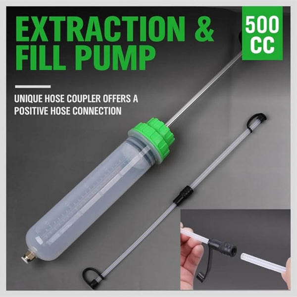 Fuel Funnels Swanlake Fluid Extractor Oil Extraction & Fill Pump Syringe Manual Suction Vacuum Fuel Car Transfer 500Ml