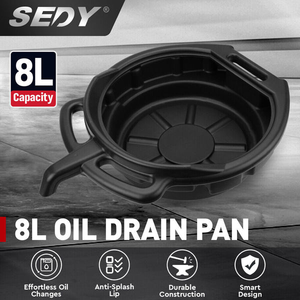 Other Auto Tools & Supplies Sedy 8L Oil Change Pan Drain Tray Portable Dish Coolant Recovery Black