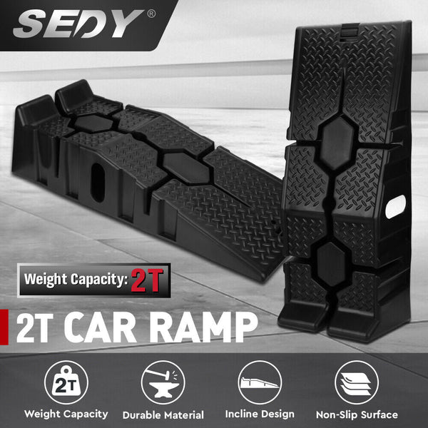 Driveway Ramps Sedy 2Pcs Ton Heavy Duty Car Ramps 17Cm Rise Antiskid Vehicle Service Au