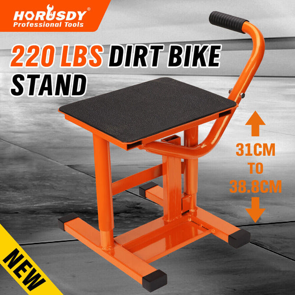 Motorcycle Lifts & Jacks Horusdy 220Lbs Motorbike Jack Lift Crank Manual Repair Clean Hoist Table