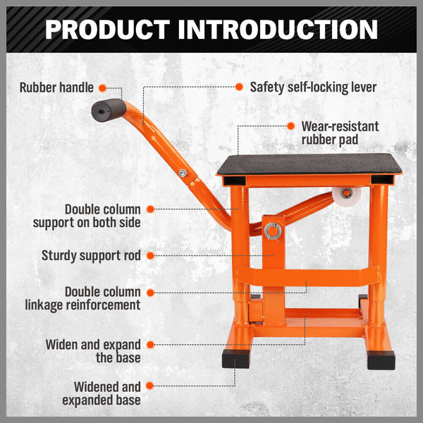 Motorcycle Lifts & Jacks Horusdy 220Lbs Motorbike Jack Lift Crank Manual Repair Clean Hoist Table