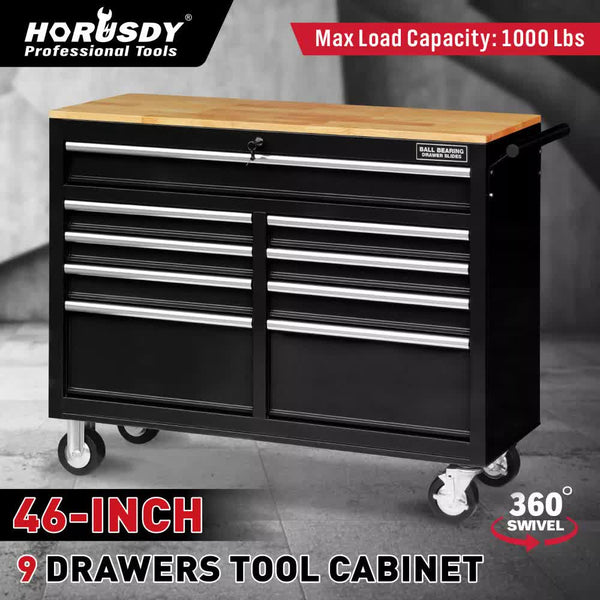 Tool Cabinets & Cupboards Horusdy 9 Drawer Tool Box Chest Cabinet Trolley Garage Storage Toolbox Black