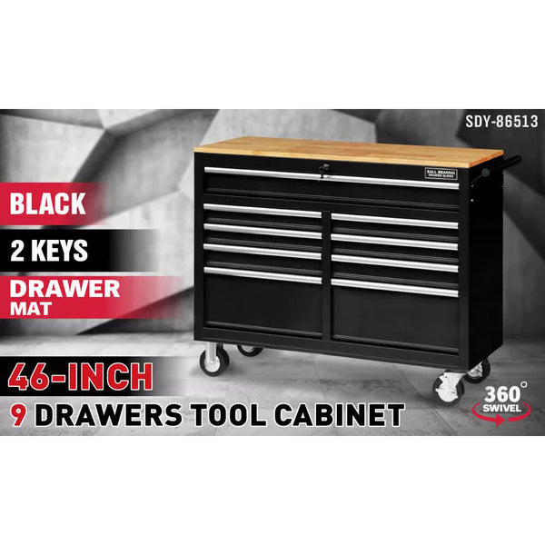 Tool Cabinets & Cupboards Horusdy 9 Drawer Tool Box Chest Cabinet Trolley Garage Storage Toolbox Black