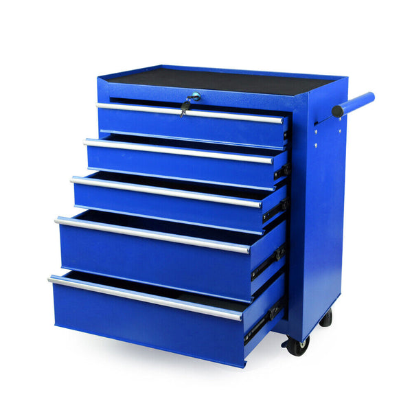 Tool Boxes 5 Drawer Tool Storage Trolley Cart Heavy Duty Garage Cabinet Organizer With Lockable Wheels