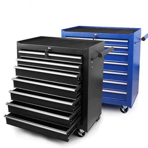 Tool Boxes 7 Drawer Tool Box Trolley Cabinet Blue Or Black Heavy Duty Chest Garage Storage Cart Organizer