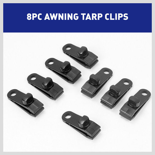 Awning & Canopy Parts 8Pc Awning Tarp Clamp Set Clips Hangers Survival Tent Emergency Grommet