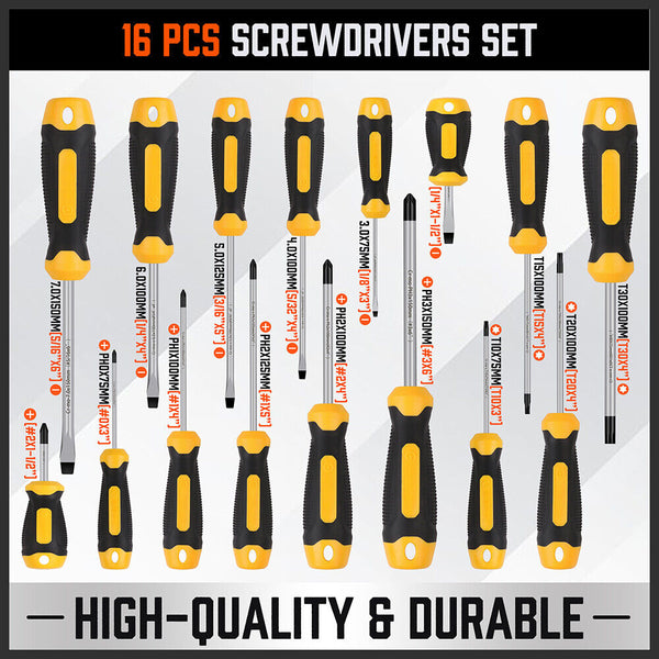 Screwdrivers & Nutdrivers 57 Piece Magnetic Screwdriver Set Slotted Phillips Bit Hex Pozidriv Torx Key