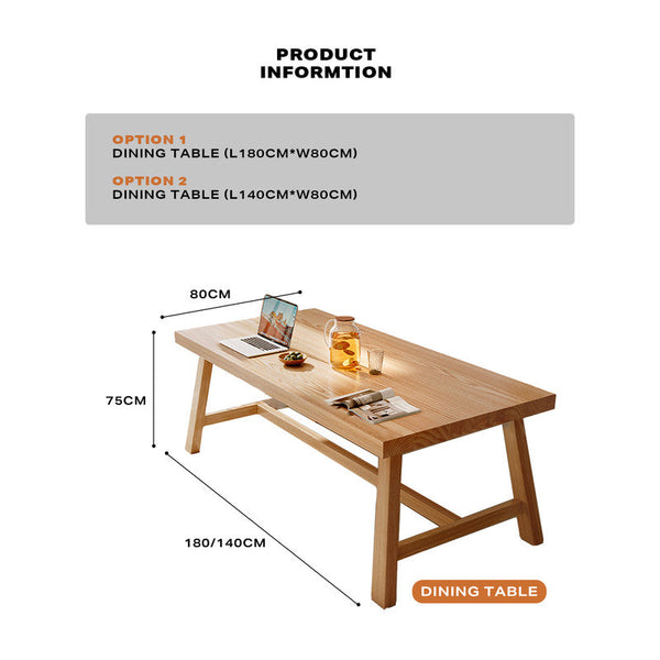 Dining Tables 1.8M Solid Wood Dining Table Square Kitchen Furniture