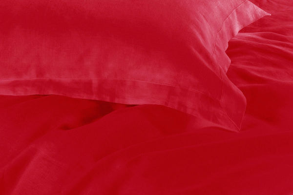 Quilt Covers 1000Tc Tailored King Single Size Red Duvet Quilt Cover Set