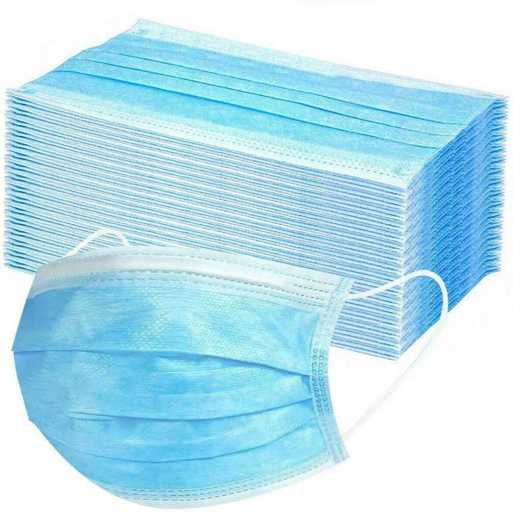 Face Masks 50X Disposable Surgical Face Mask Dust Mouth Guard 3 Ply Air Purifying