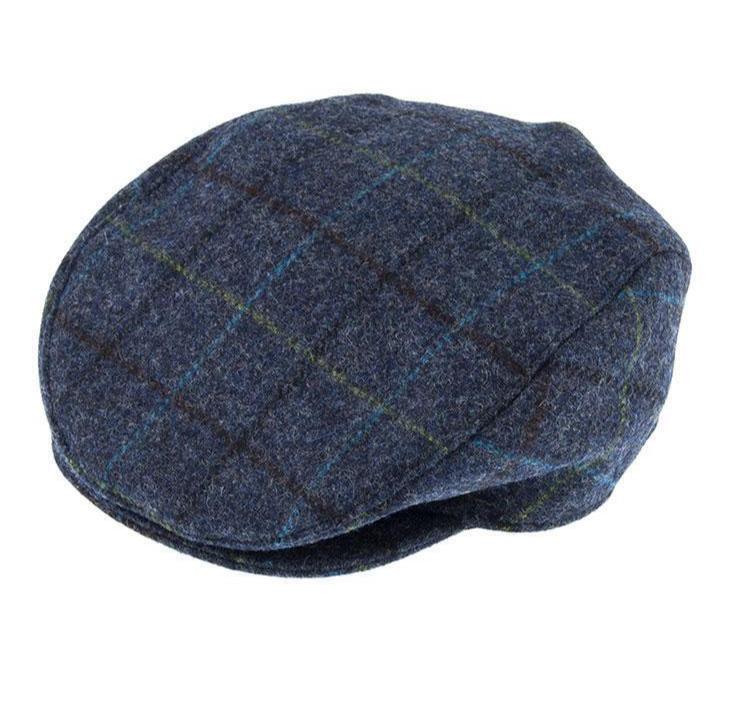 Hats Dents Abraham Moon Tweed Flat Cap Wool Ivy Hat Driving Cabbie Quilted 1 3038 Blue Medium