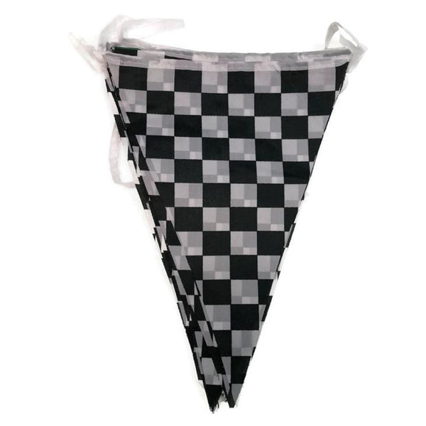 Banners, Bunting & Garlands Checkered Bunting Flag Race Car Chequered Banner Hanging Decoration Triangular 32.4 Metres