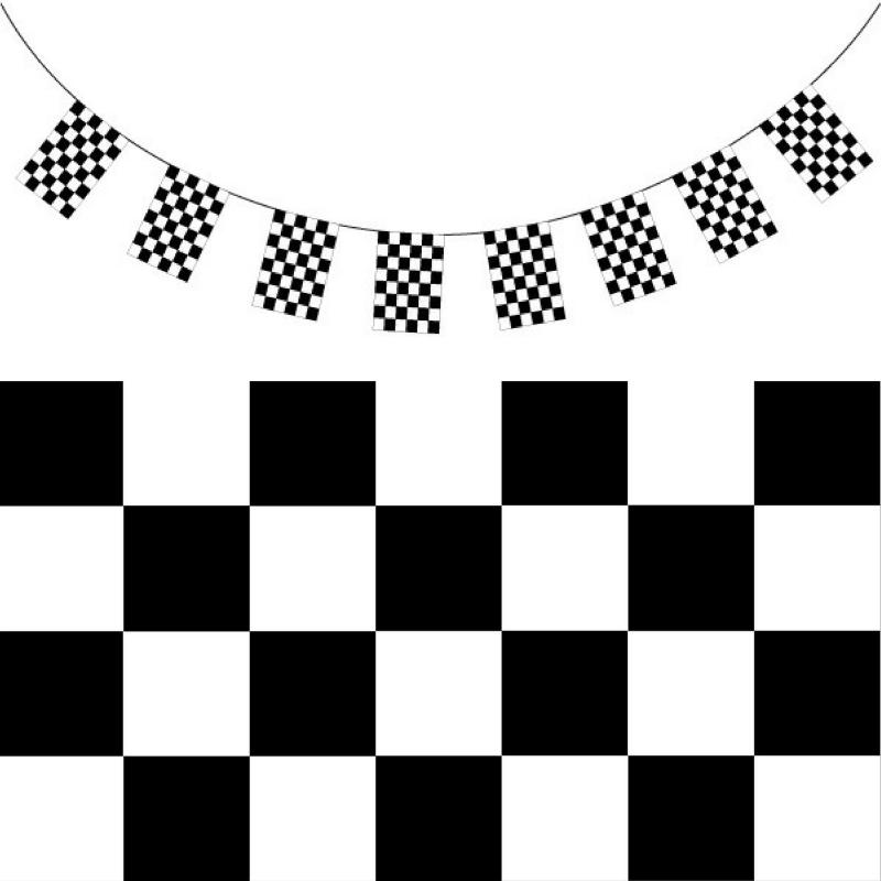 Banners, Bunting & Garlands Checkered Bunting Flag Race Car Chequered Banner Hanging Decoration Rectangular 32.4 Metres