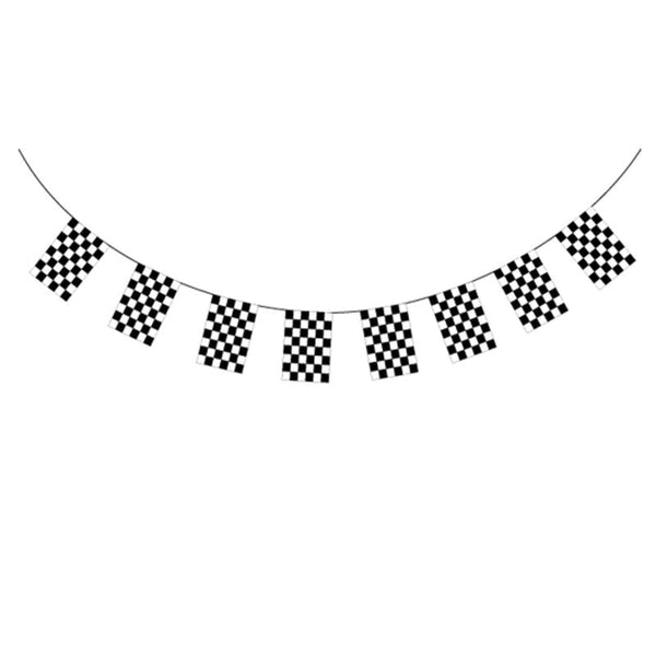 Banners, Bunting & Garlands Checkered Bunting Flag Race Car Chequered Banner Hanging Decoration Rectangular 32.4 Metres