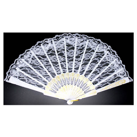 Hand Fans Lace Fan Hand Folding Wedding Party Bridal Spanish Costume Accessory White