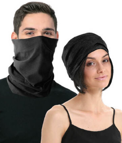 Scarves & Wraps Seamless Tube Bandana Head Scarf Face Cover Mask Gaiter Ski Snow Plain Colours Black