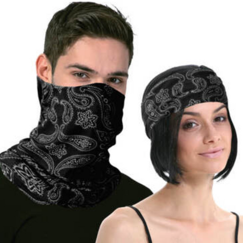 Scarves & Wraps Seamless Tube Bandana Head Scarf Face Cover Mask Pattern Neck Gaiter Black