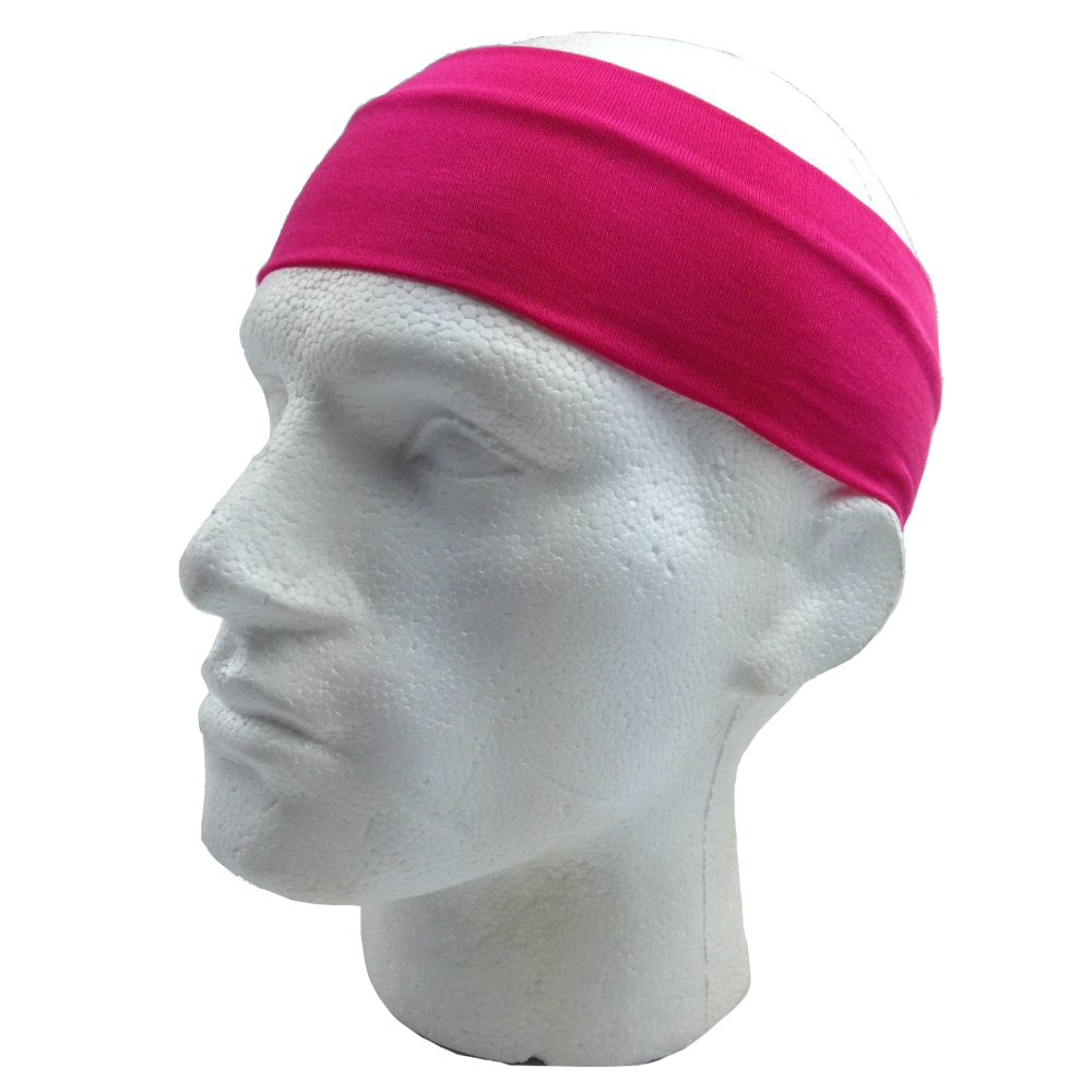 Headbands Plain Headband Elastic Stretch Sports Yoga Hair Band Unisex 8Cm Wide Wrap Hot Pink